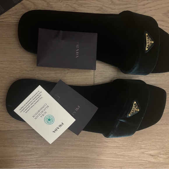 Prada Women's Black Velvet Mules - Picture 4 of 4